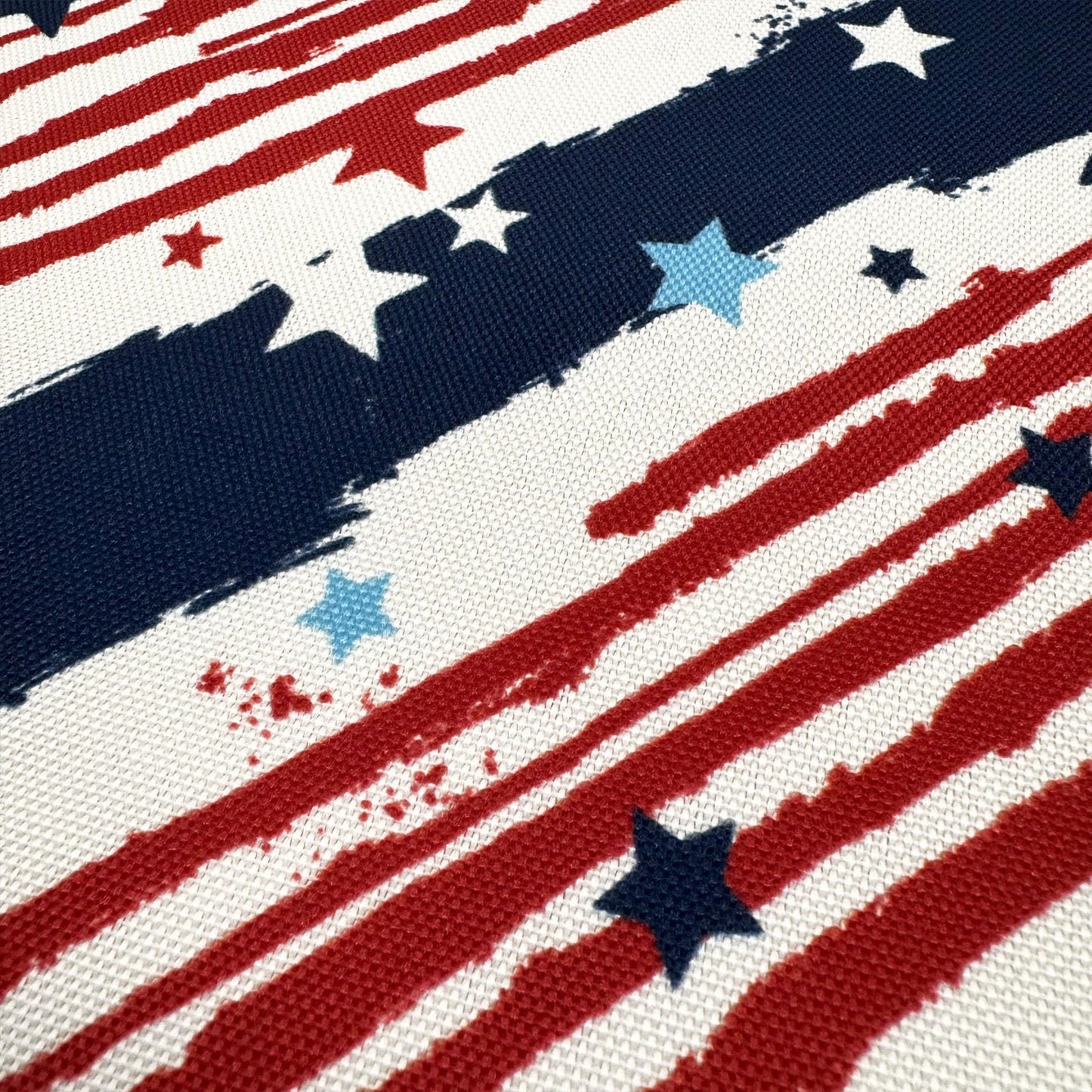 CAIT CHAPMAN HOME COLLECTION Red White Blue Stars and Strips Easy-Care Fabric Tablecloth (60"x84")