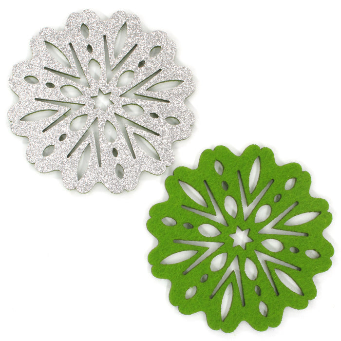 Snowflakes Felt Coasters, Set of 4