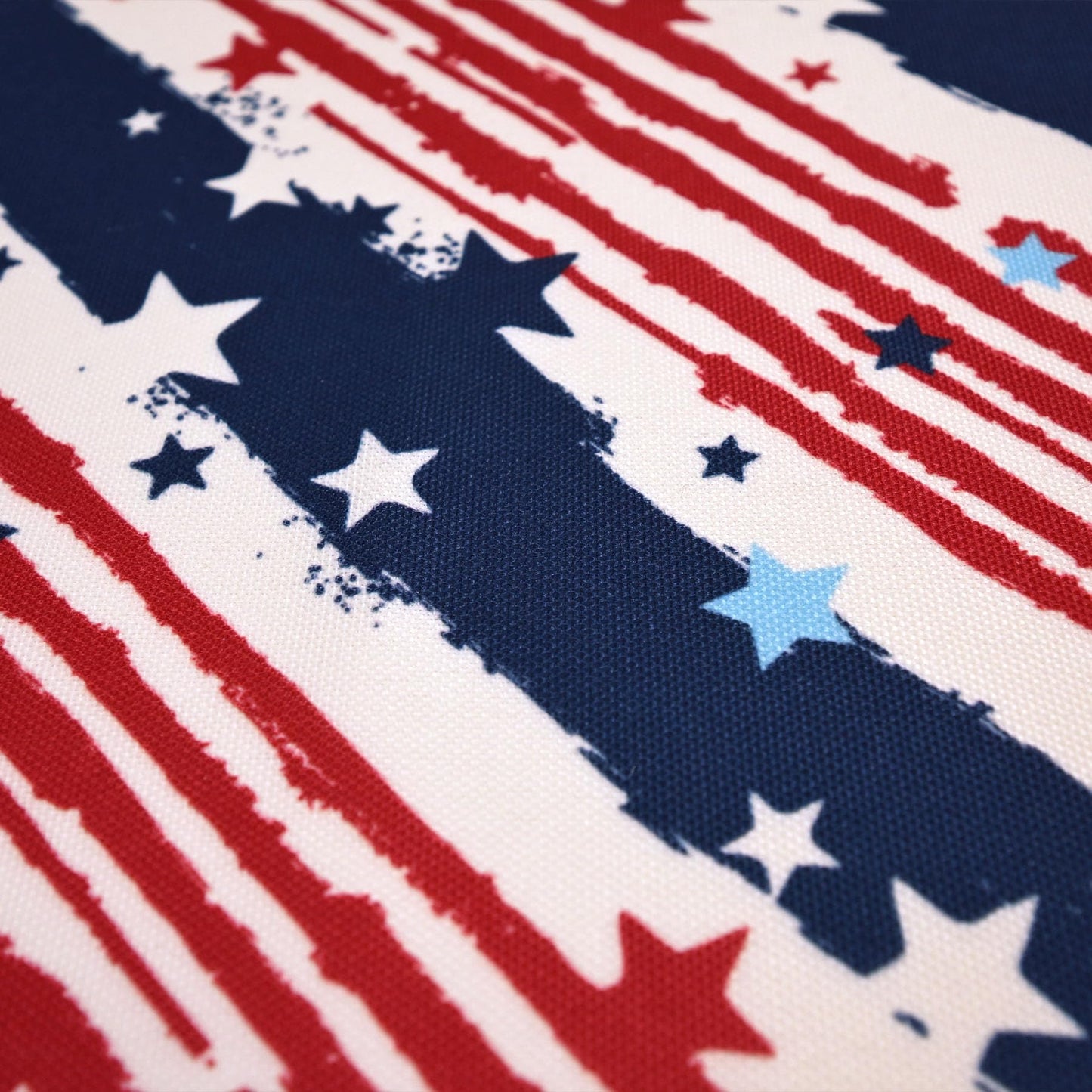 CAIT CHAPMAN HOME COLLECTION Red White Blue Stars and Strips Easy-Care Fabric Tablecloth (60"x84")