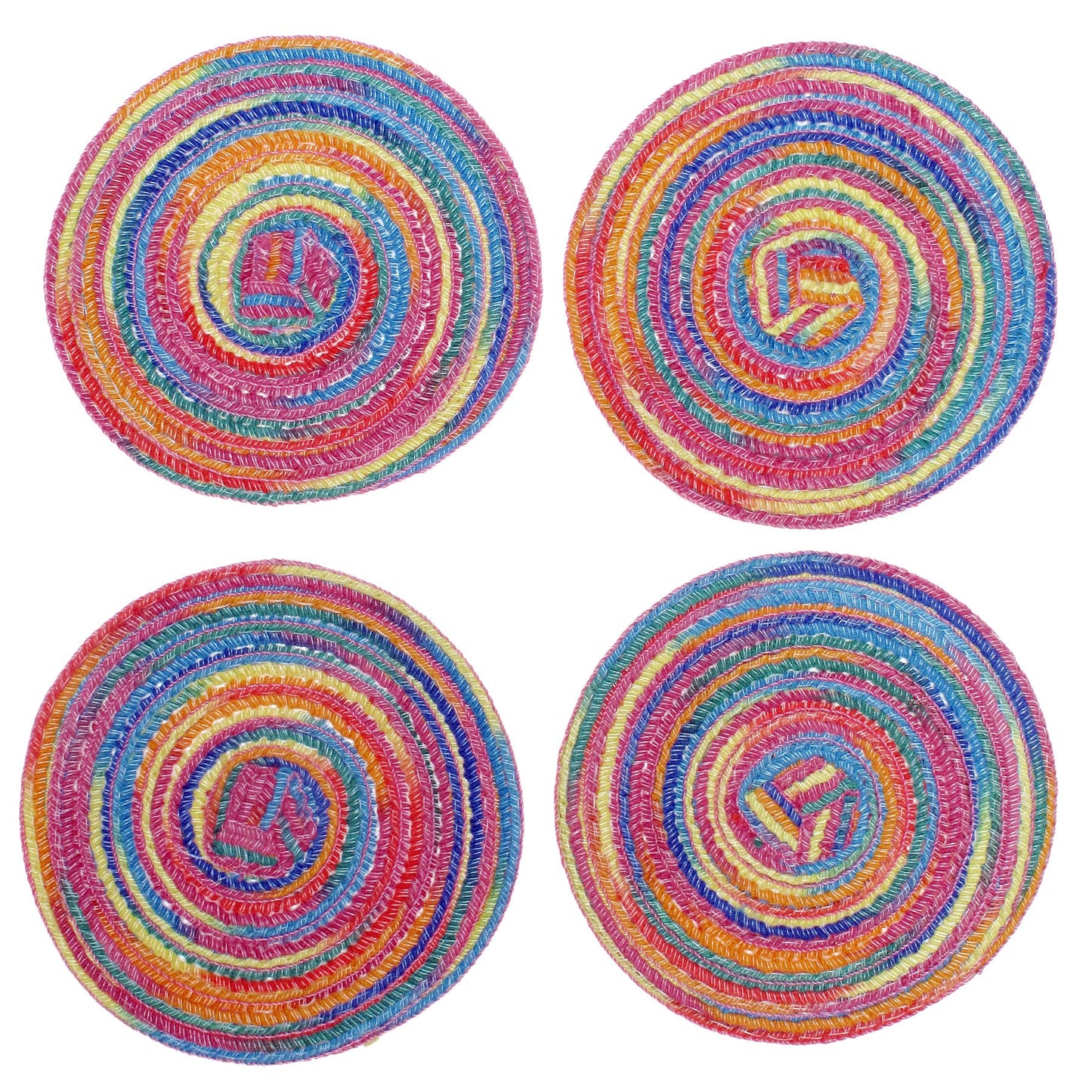 CAIT CHAPMAN HOME COLLECTION Multi-Color Braided Woven Fabric Placemats (12"x18" Oval Placemat, Blue)