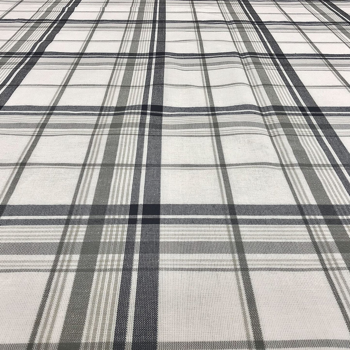 CAIT CHAPMAN HOME COLLECTION Everyday Comfy Plaid Checker Cotton-Polyester Blend Fabric Woven Table Linen (60"x102" Tablecloth, Gray Plaid)
