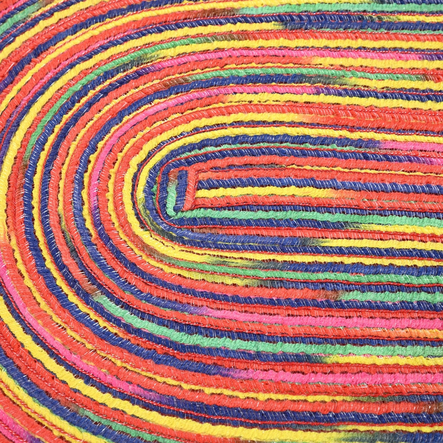 CAIT CHAPMAN HOME COLLECTION Multi-Color Braided Woven Fabric Placemats (12"x18" Oval Placemat, Blue)