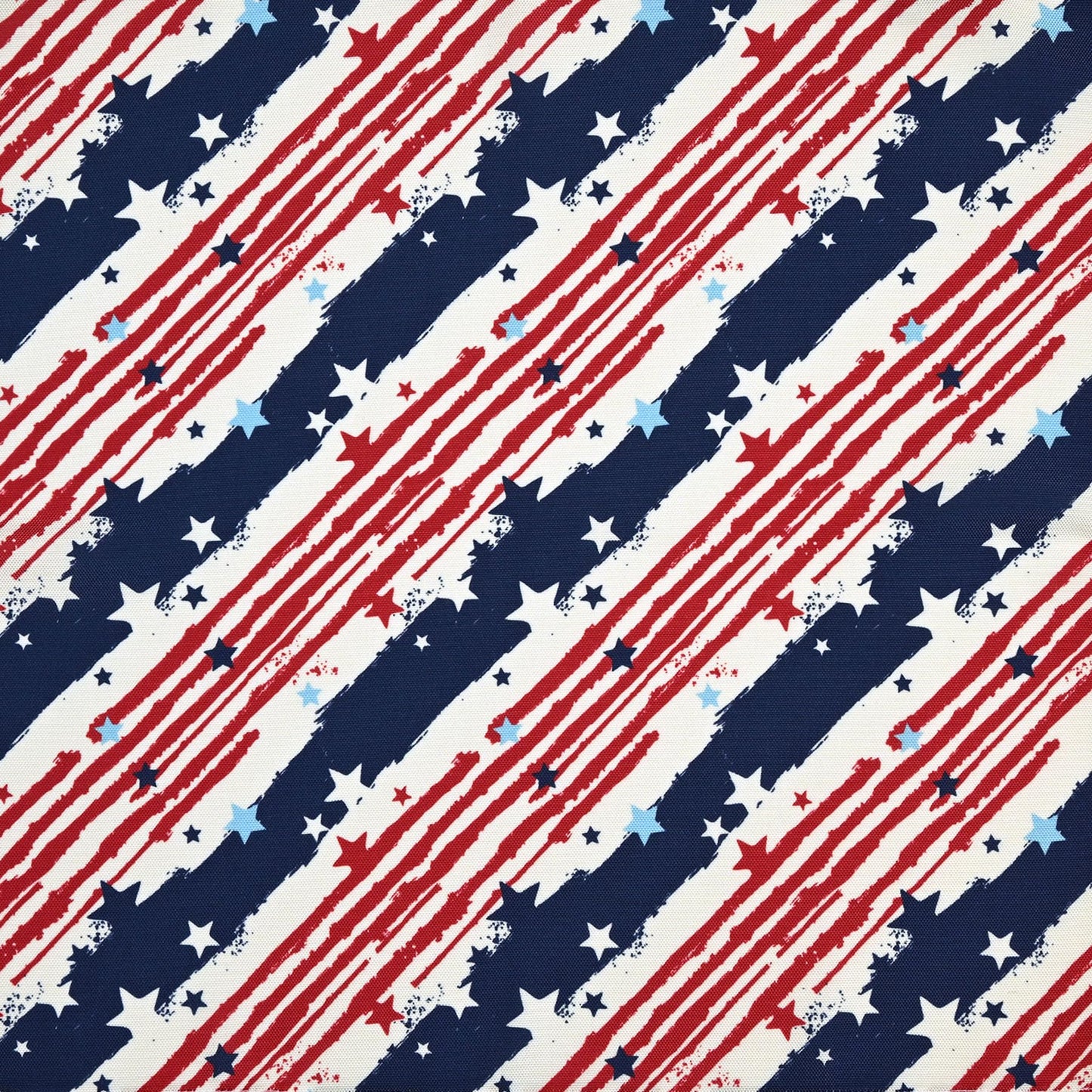 CAIT CHAPMAN HOME COLLECTION Red White Blue Stars and Strips Easy-Care Fabric Tablecloth (60"x84")