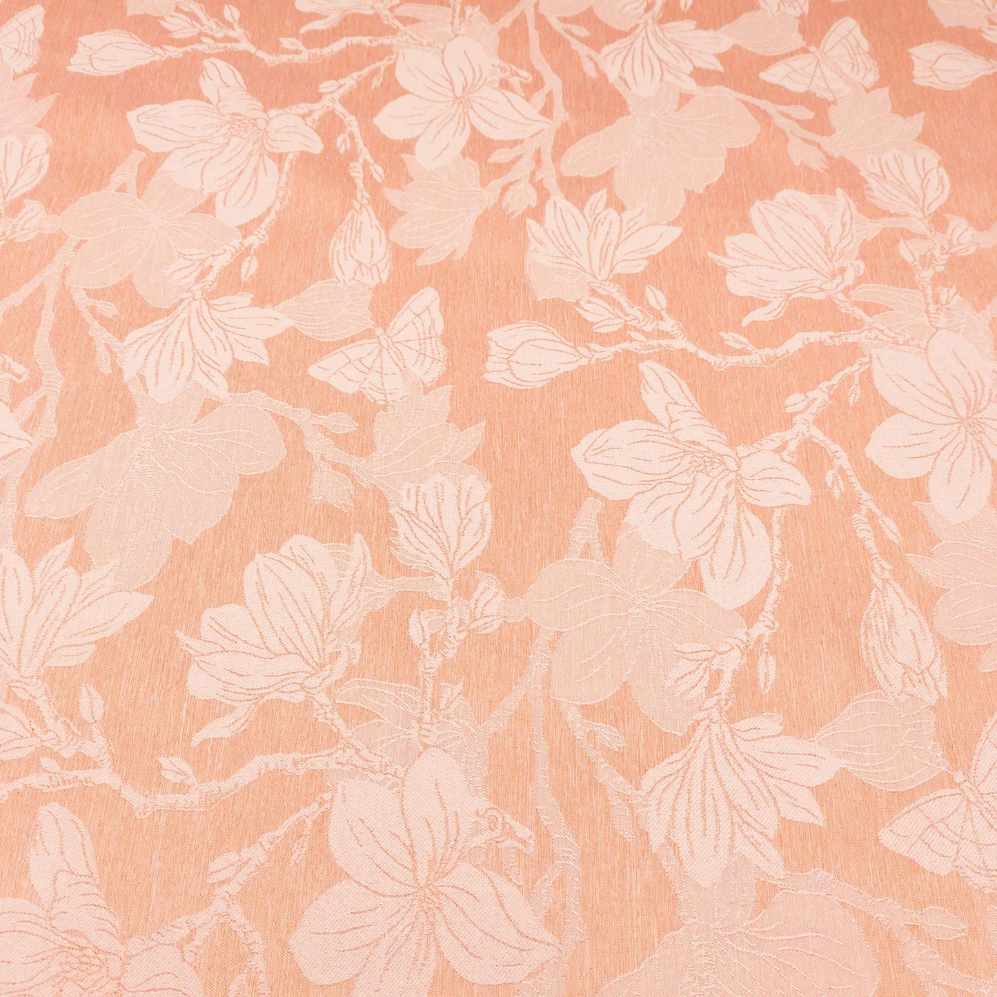 CAIT CHAPMAN HOME COLLECTION Spring Summer Botanic Garden Themed Jacquard Woven Tablecloth (70"x108" Tablecloth, Cantaloupe)