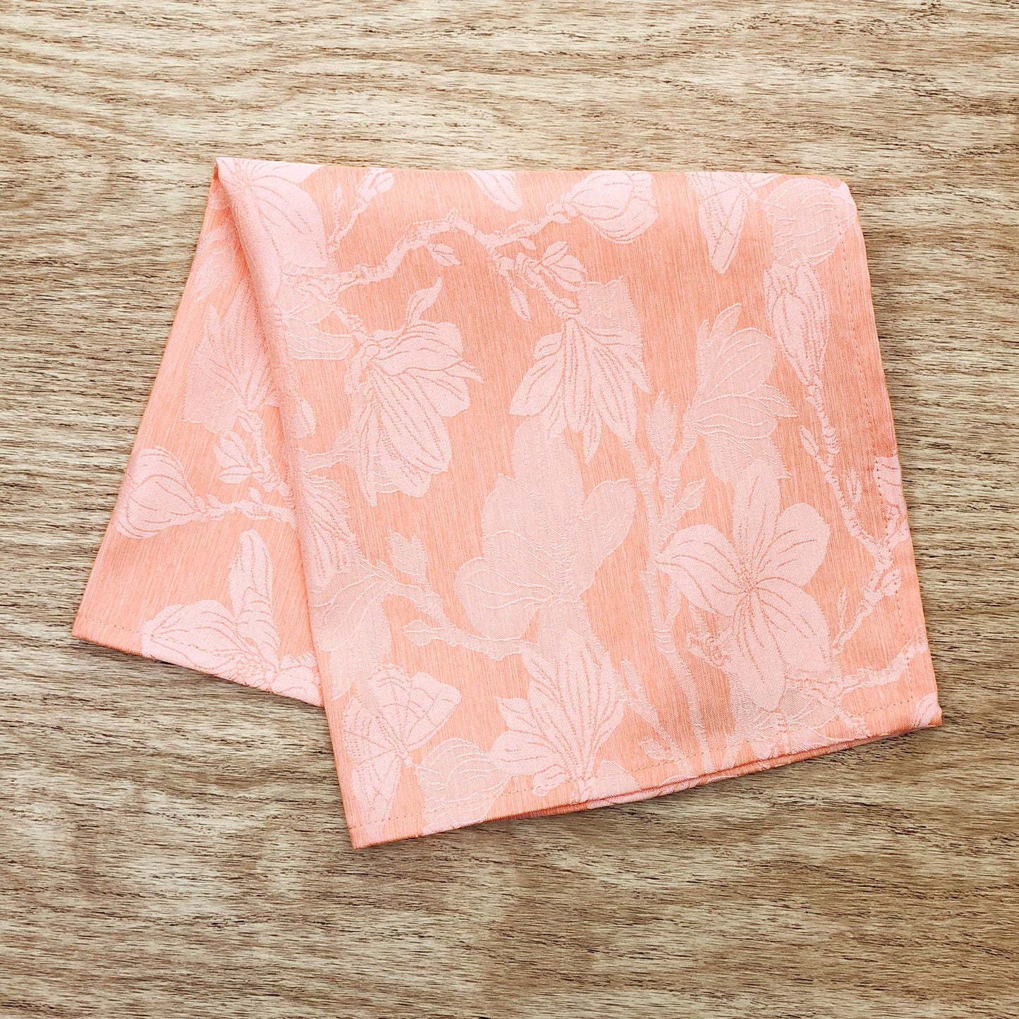 CAIT CHAPMAN HOME COLLECTION Spring Summer Botanic Garden Themed Jacquard Woven Tablecloth (70"x108" Tablecloth, Cantaloupe)