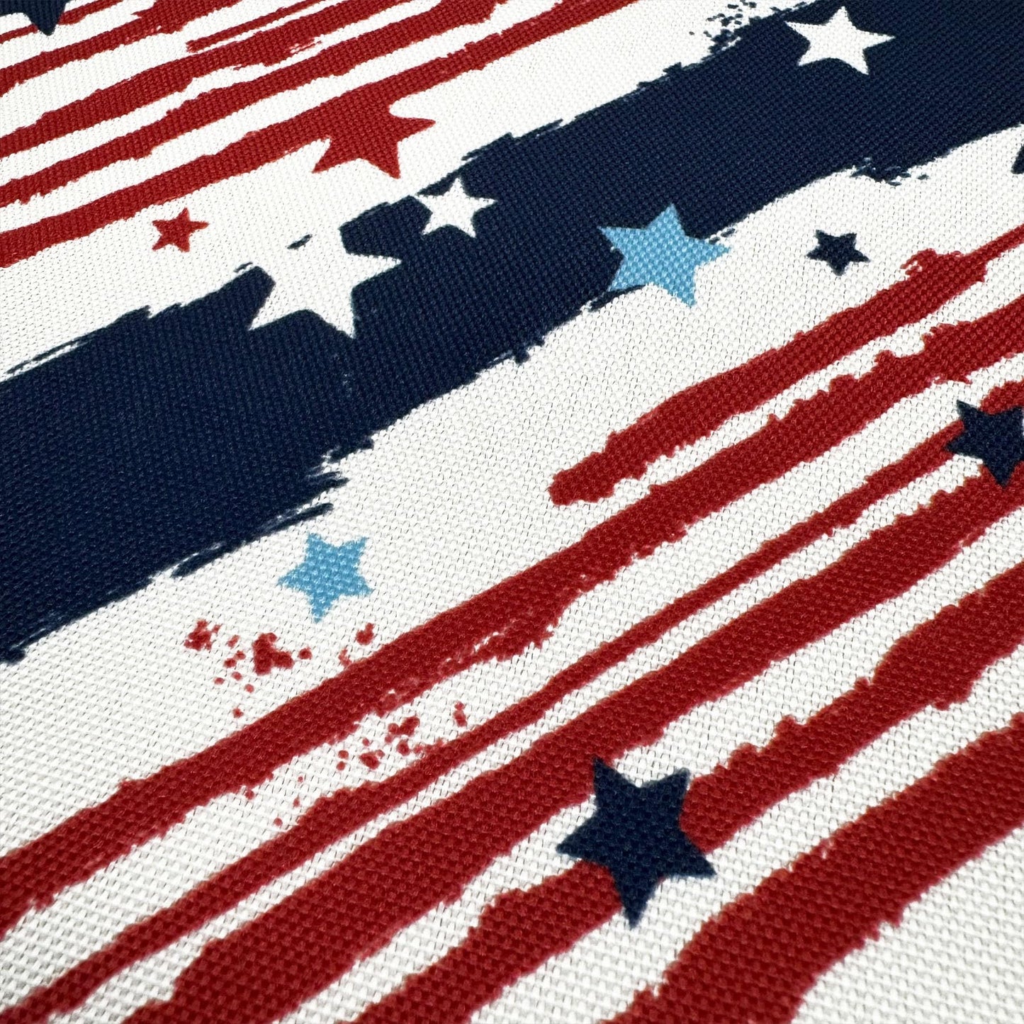CAIT CHAPMAN HOME COLLECTION Red White Blue Stars and Strips Easy-Care Fabric Tablecloth (60"x84")