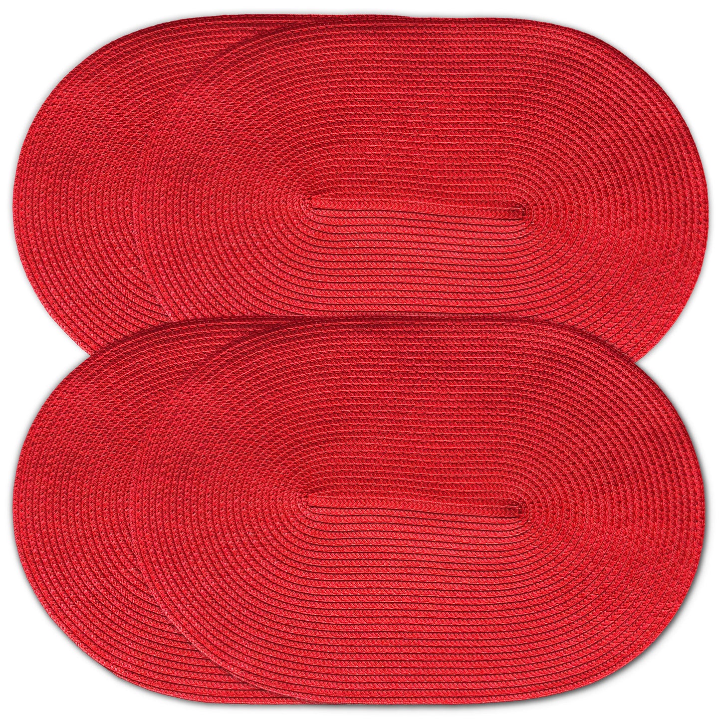 Oval Braided Woven Polypropylene Plastic Placemat Set of 4