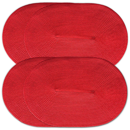 Oval Braided Woven Polypropylene Plastic Placemat Set of 4