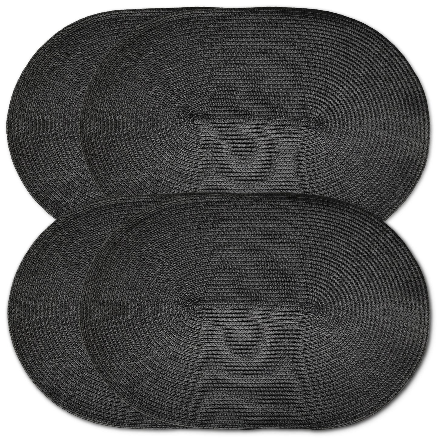 Oval Braided Woven Polypropylene Plastic Placemat Set of 4