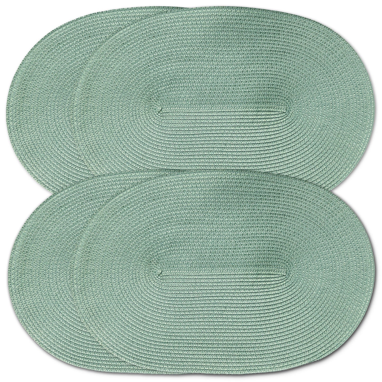 Oval Braided Woven Polypropylene Plastic Placemat Set of 4