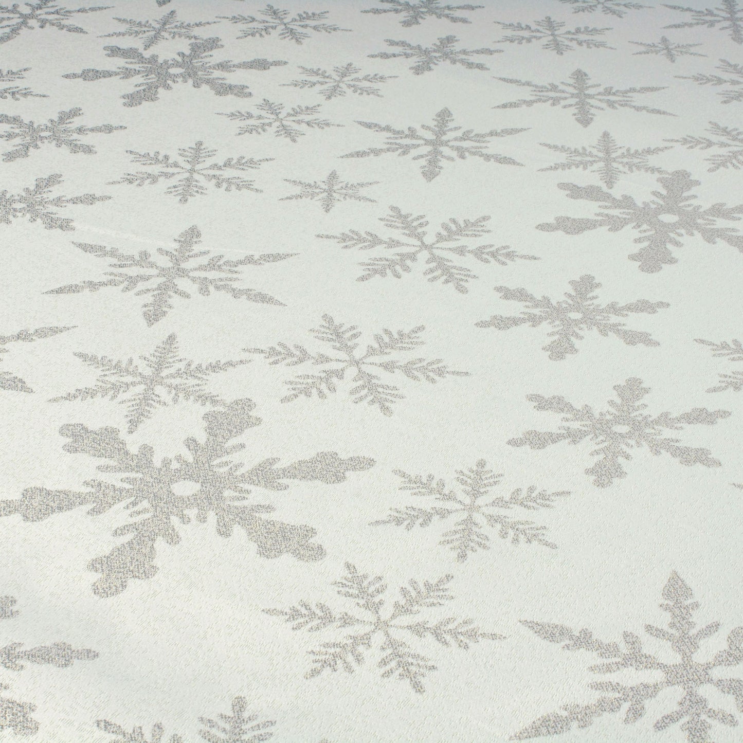 Holiday Snowflakes with Gold Metallic Thread Jacquard Woven Tablecloth