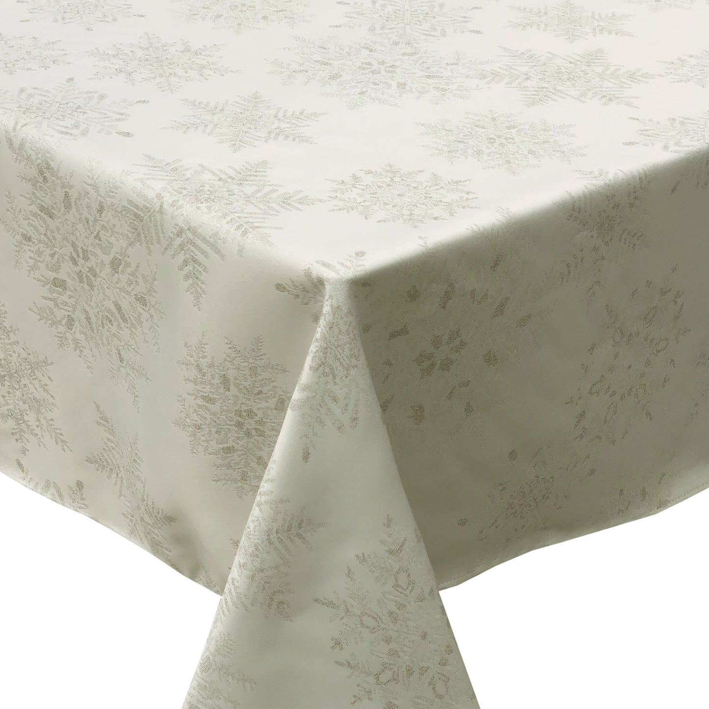 Holiday Snowflakes Metallic Thread Jacquard Woven Tablecloth